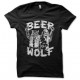 black tee shirt beer wolf