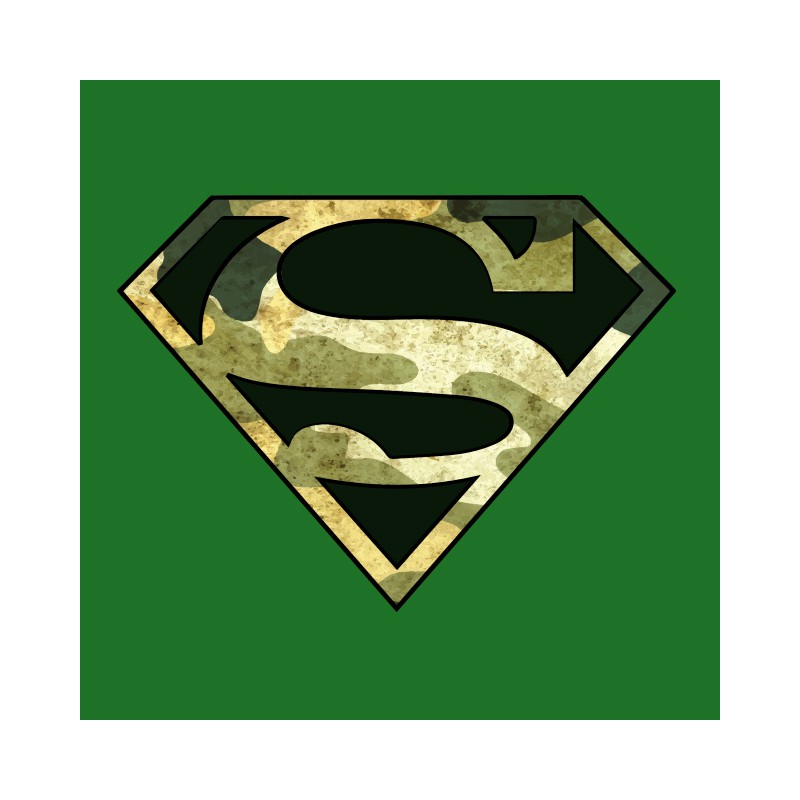 superman t-shirt military green camo