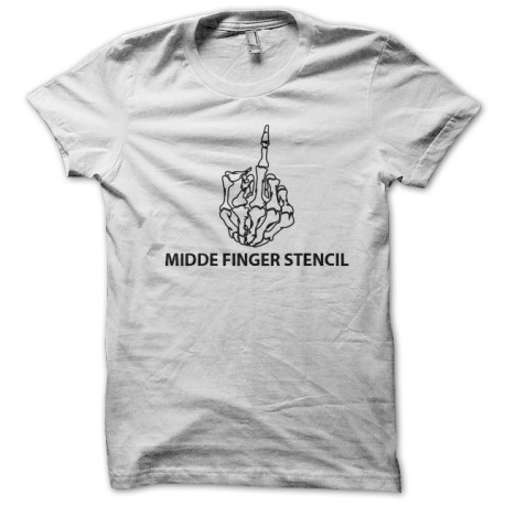 tee shirt middle finger stencil white