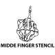 tee shirt middle finger stencil white