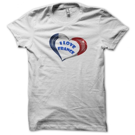 tee shirt I love france white