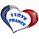 tee shirt I love france white