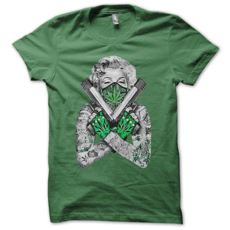 camiseta de Marilyn Monroe malezas gangsta verde