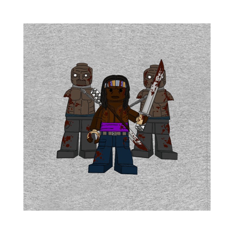 Michonne shirt and his brothers in gray lego