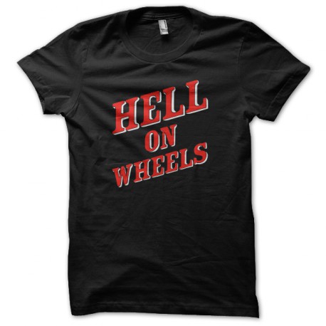 infierno en el logotipo negro camisa de ruedas