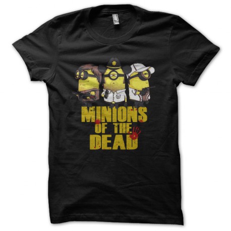 tee shirt minions of the dead parodie the walking dead noir