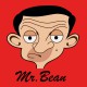 mr bean cartoon t-shirt red