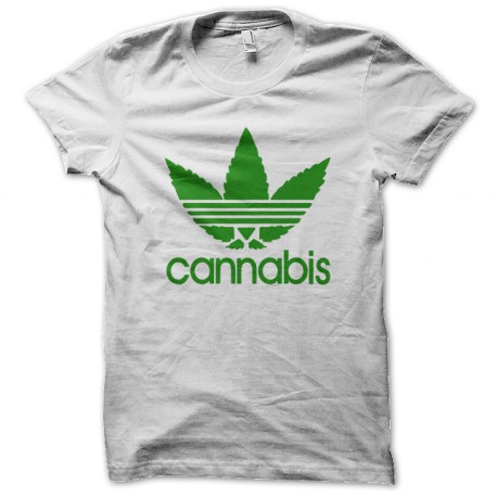 camiseta blanca de cannabis