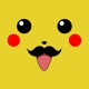 tee shirt pikachu have mustache jaune