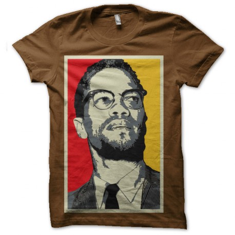 tee shirt malcolm x large marron