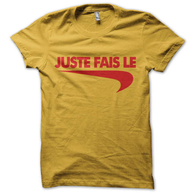 yellow nike just do it shirt