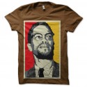 tee shirt malcolm x wide Brown